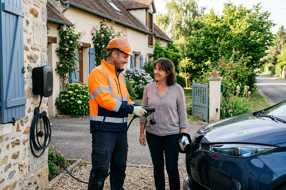 Mise en service et explication de la borne de recharge à Lescar